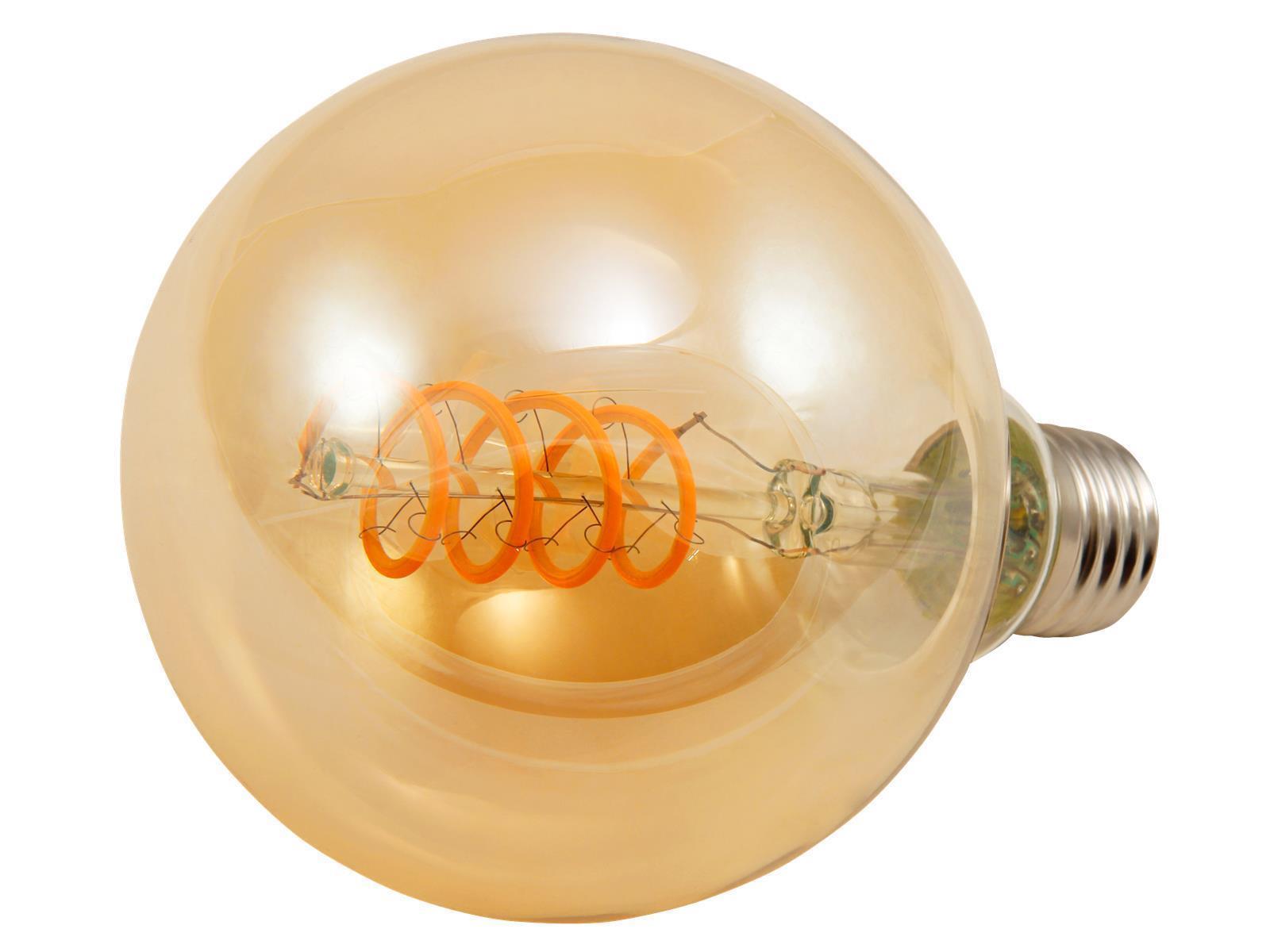 LED Filament Globelampe McShine ''Retro'' E27, 4W, 280lm, warmweiß, goldenes Glas
