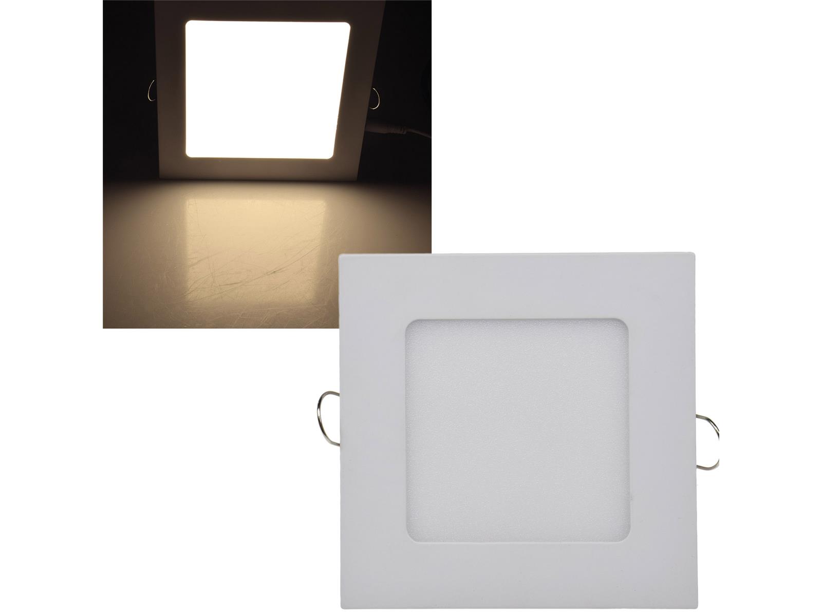 LED Licht-Panel "QCP-12Q", 12x12cm230V, 6W, 490 Lumen, 2900K / warmweiß