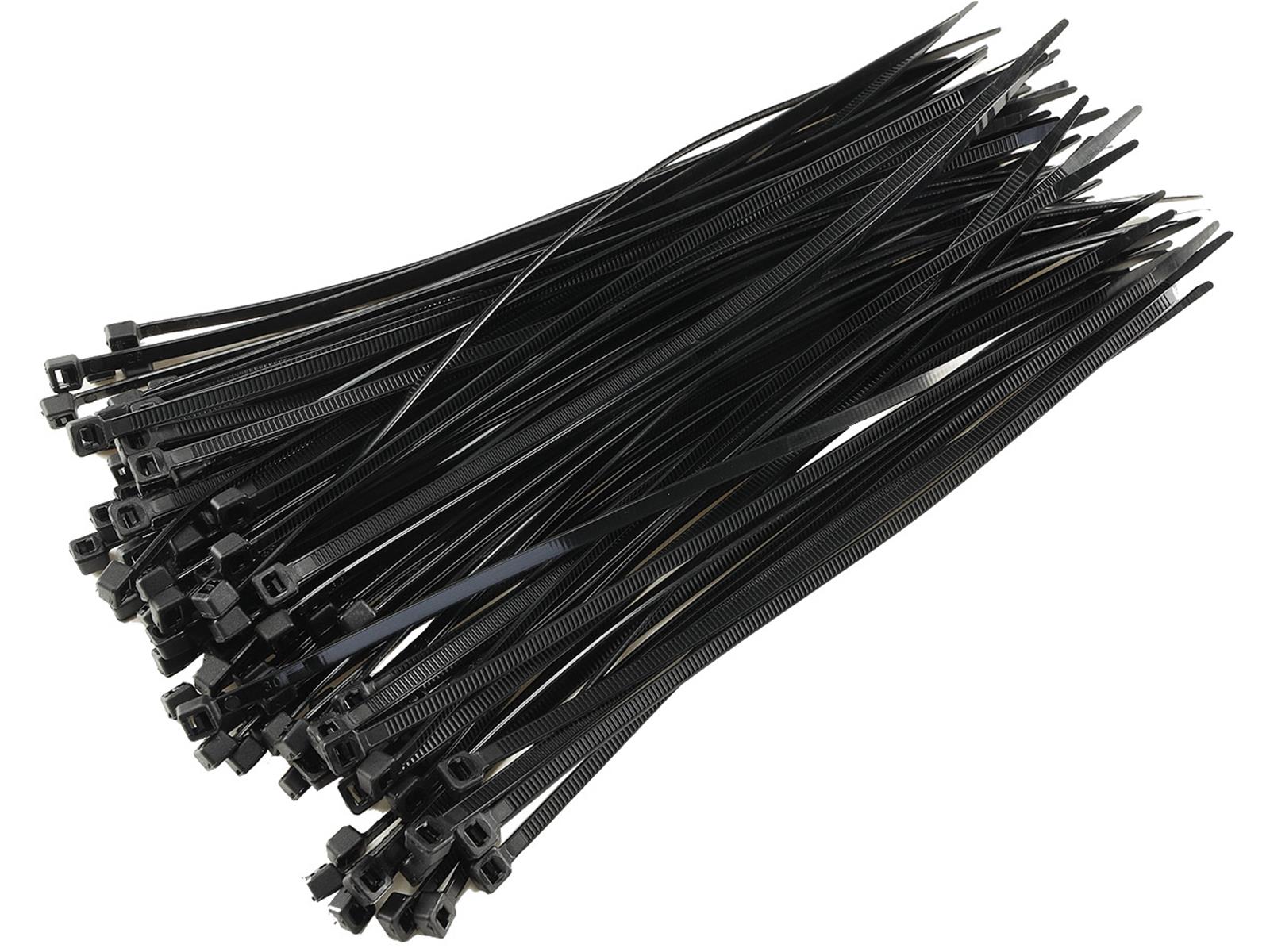 Kabelbinder 200mm x 3,5mm, schwarz100er Pack, hohe Zugkraft, UV fest