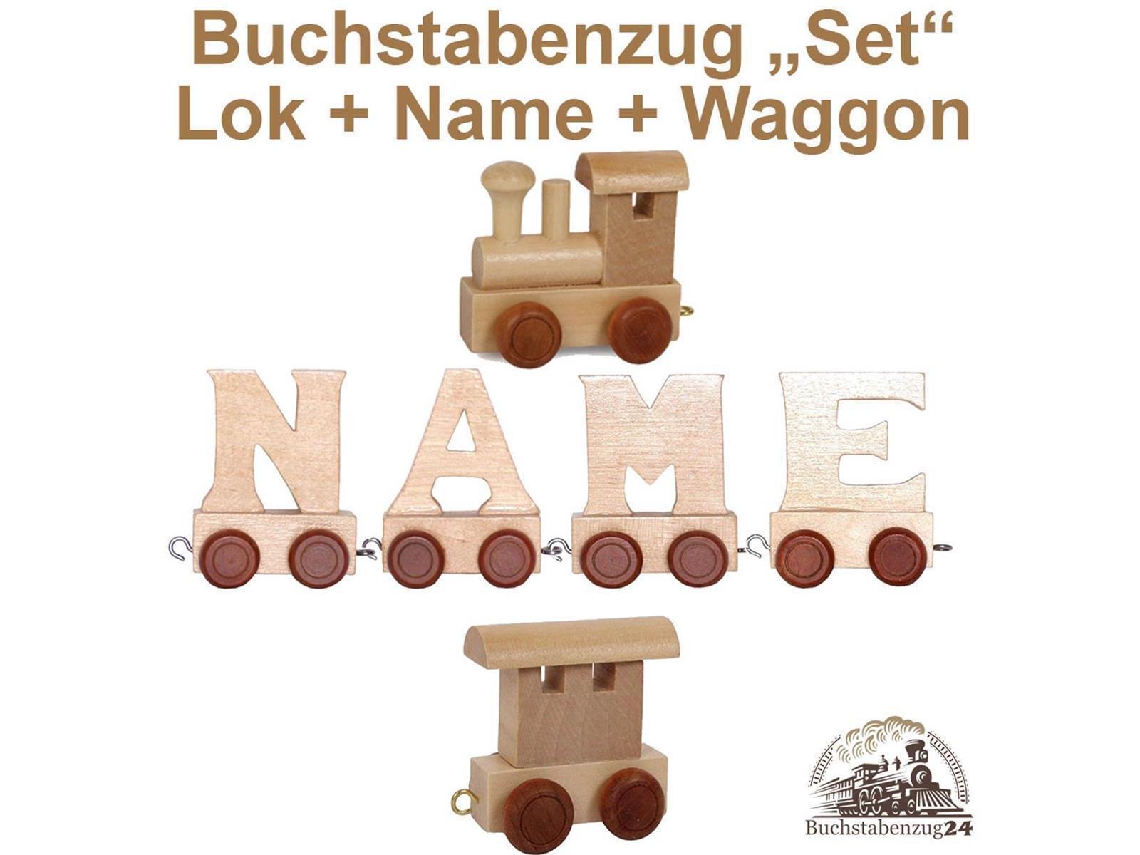 EbyReo® Buchstabenzug  Lok + Juri + Endwaggon