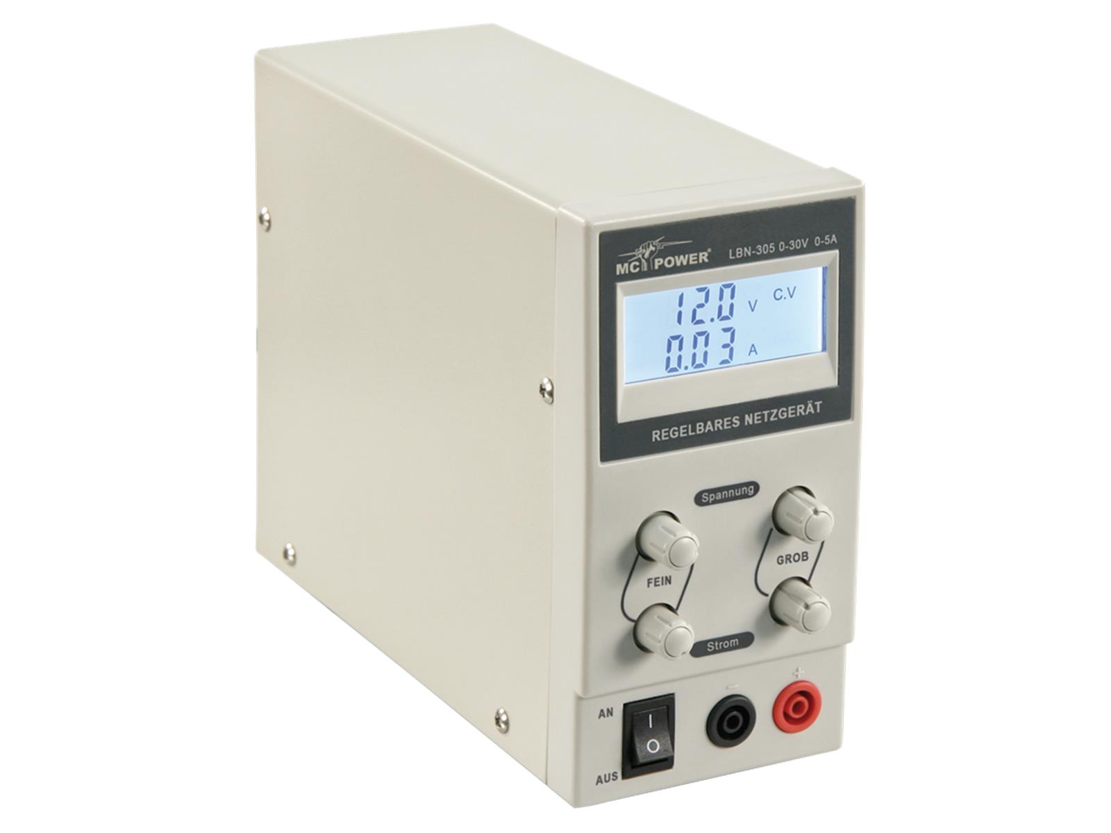 Labornetzgerät McPower ''LBN-305'', 0-30 V, 0-5 A regelbar, LC-Anzeige