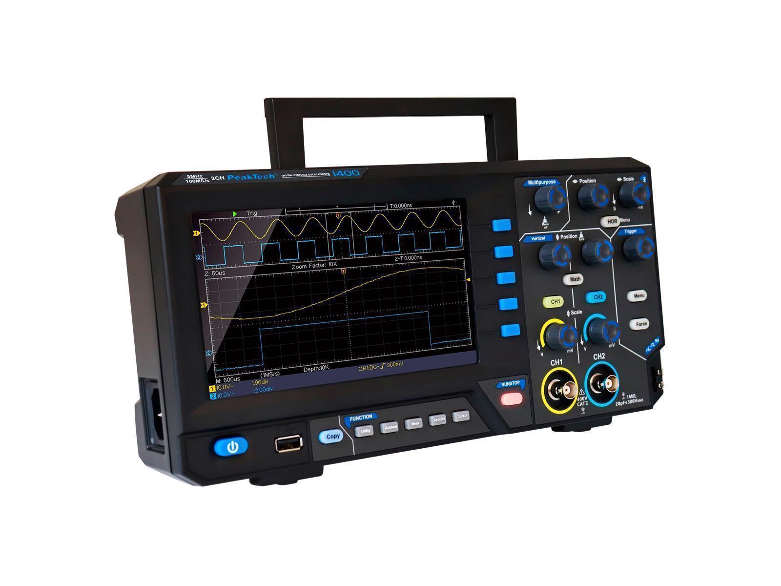 Digital Speicher- Oszilloskop PeakTech ''P1400'', 5 MHz, 2CH, 100 MS/s