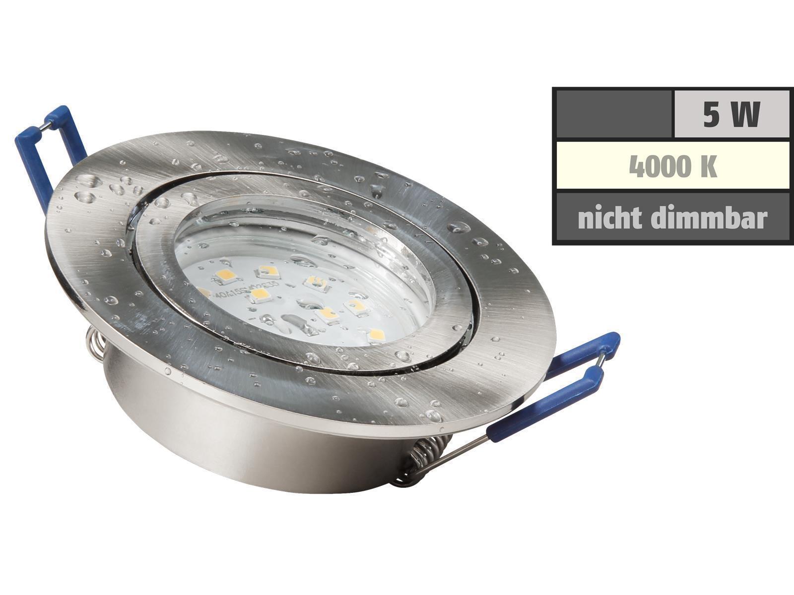 LED-Einbauleuchte McShine ''Flatty'' Ø83mm, 5W, 400lm, neutralweiß, IP44