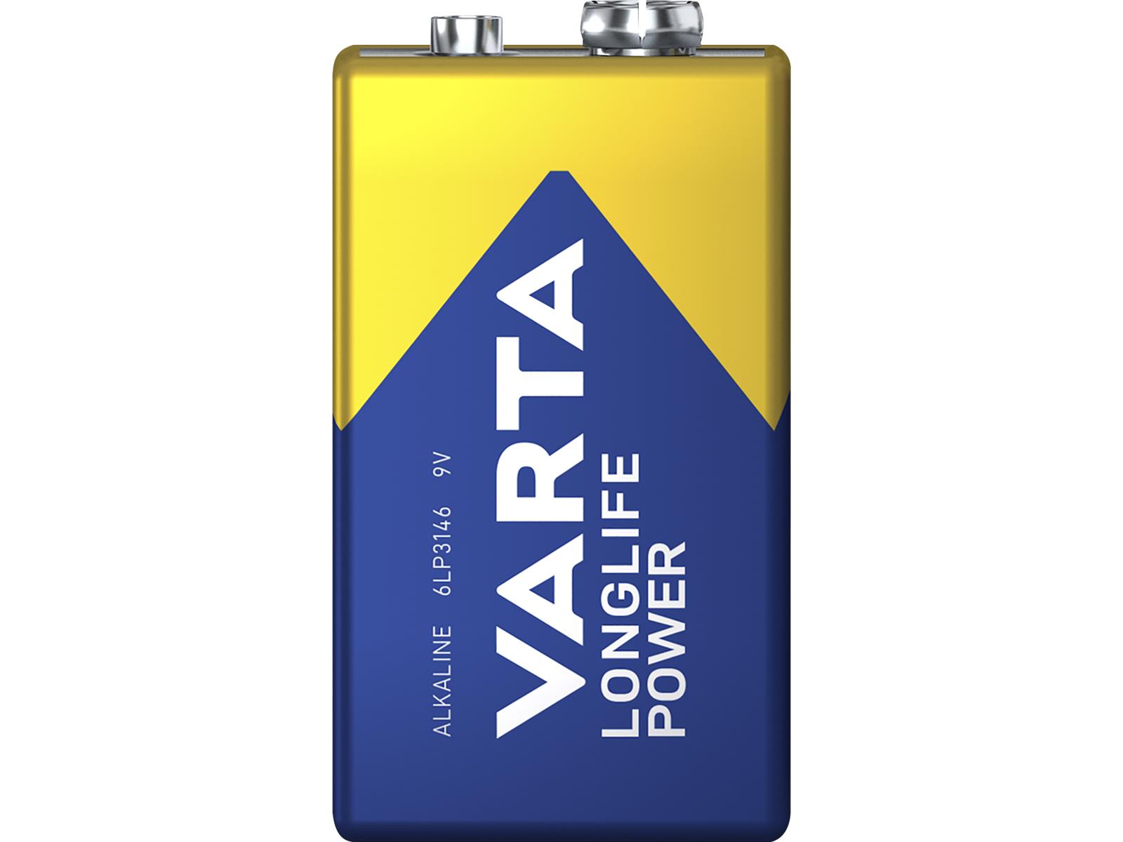 9V-Block Batterie VARTA ''Longlife Power'' Alkaline, 6LR61, 2er Pack