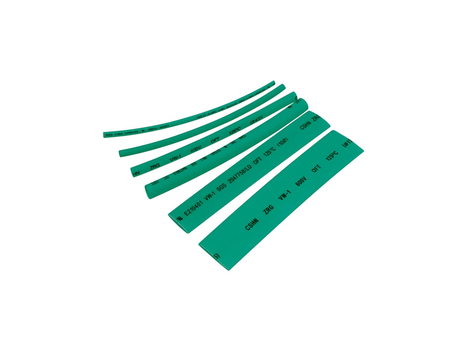 Schrumpfschlauch-Sortiment 100-teilig grün, Box BLANKO