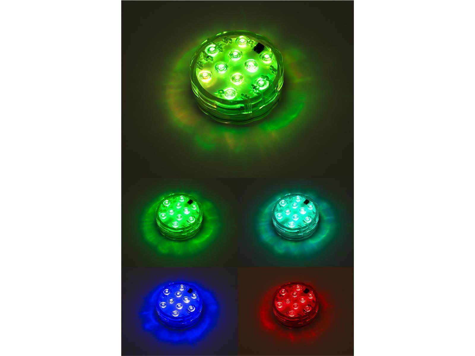 LED-RGB-Unterwasserleuchte McShine, IP68 - wasserdicht, Fernbedienung, 2er-Set