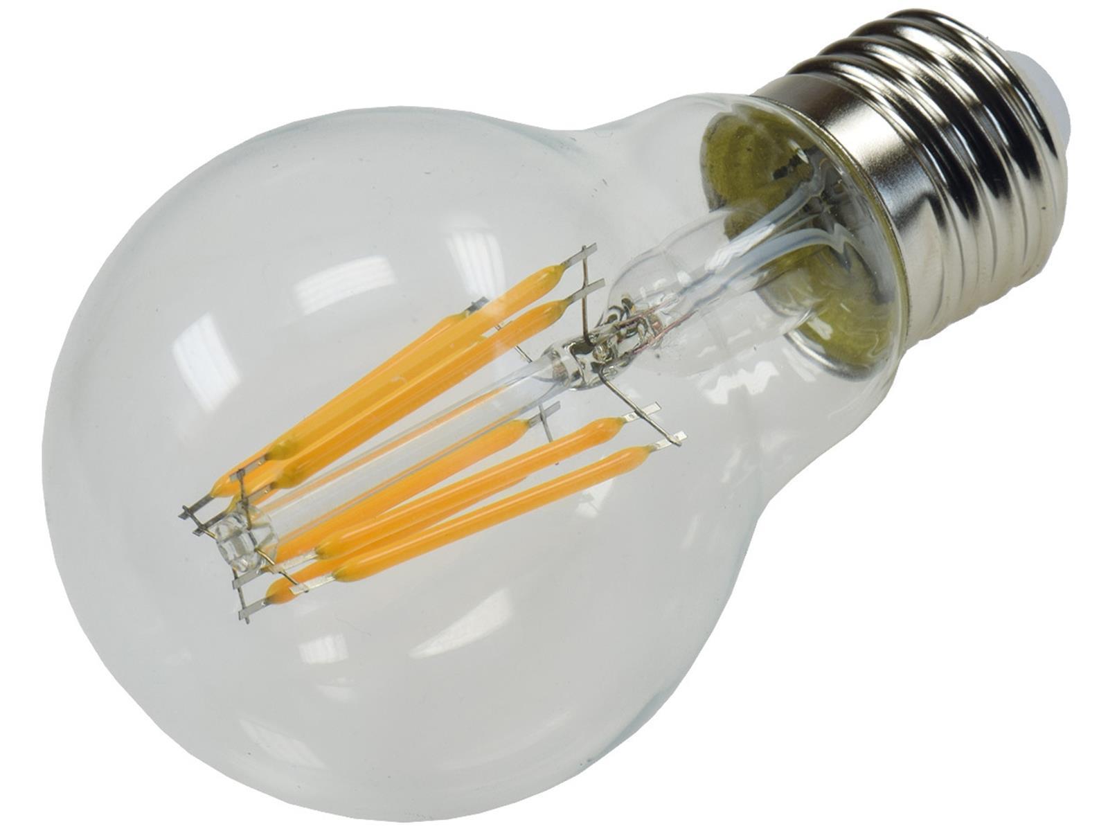 LED Glühlampe E27 "Filament G60k" klar 2700K, 970lm, 230V / 8W, warmweiß