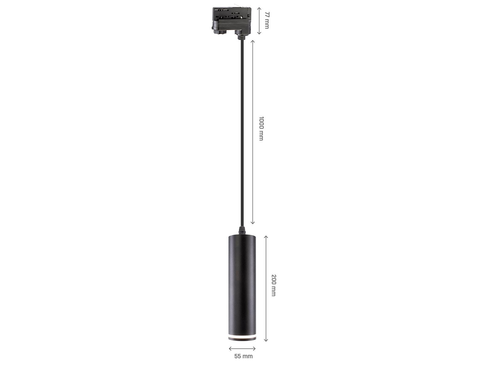 GU10 Strahler ''Madara Mini Ring'', 230V, IP20, 55x200mm, inkl. 1m Kabel, schwarz