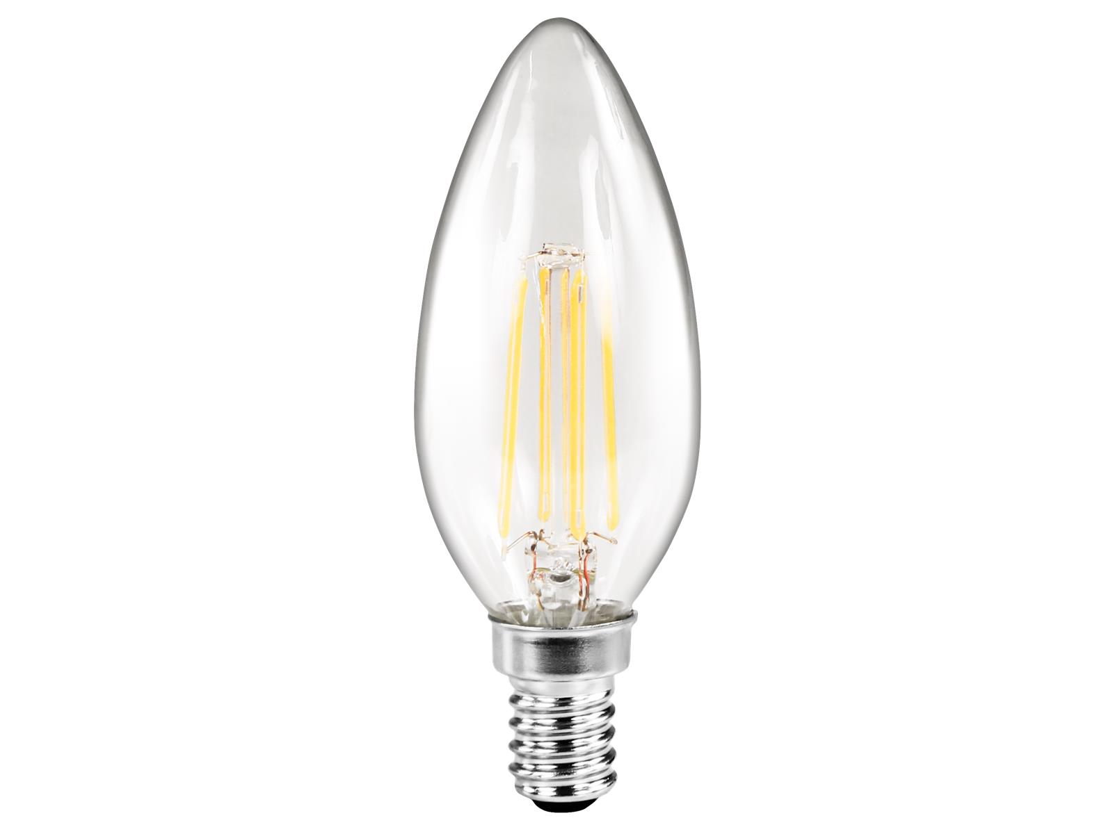 LED Filament Kerzenlampe McShine ''Filed'', E14, 2W, 260 lm, warmweiß, klar