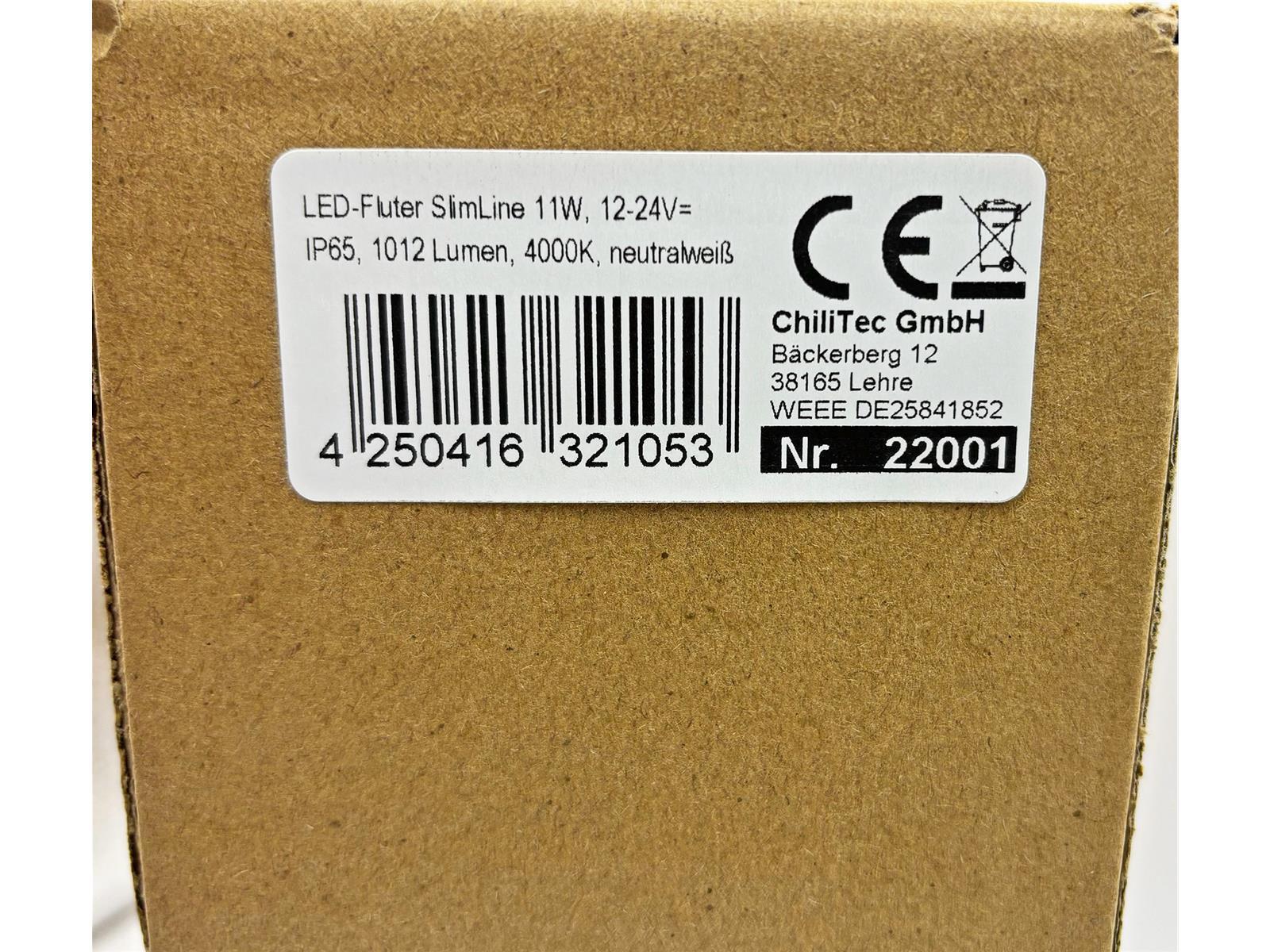 LED-Fluter SlimLine 10W, 12-24V=IP65, 750 Lumen, 4000K, neutralweiß