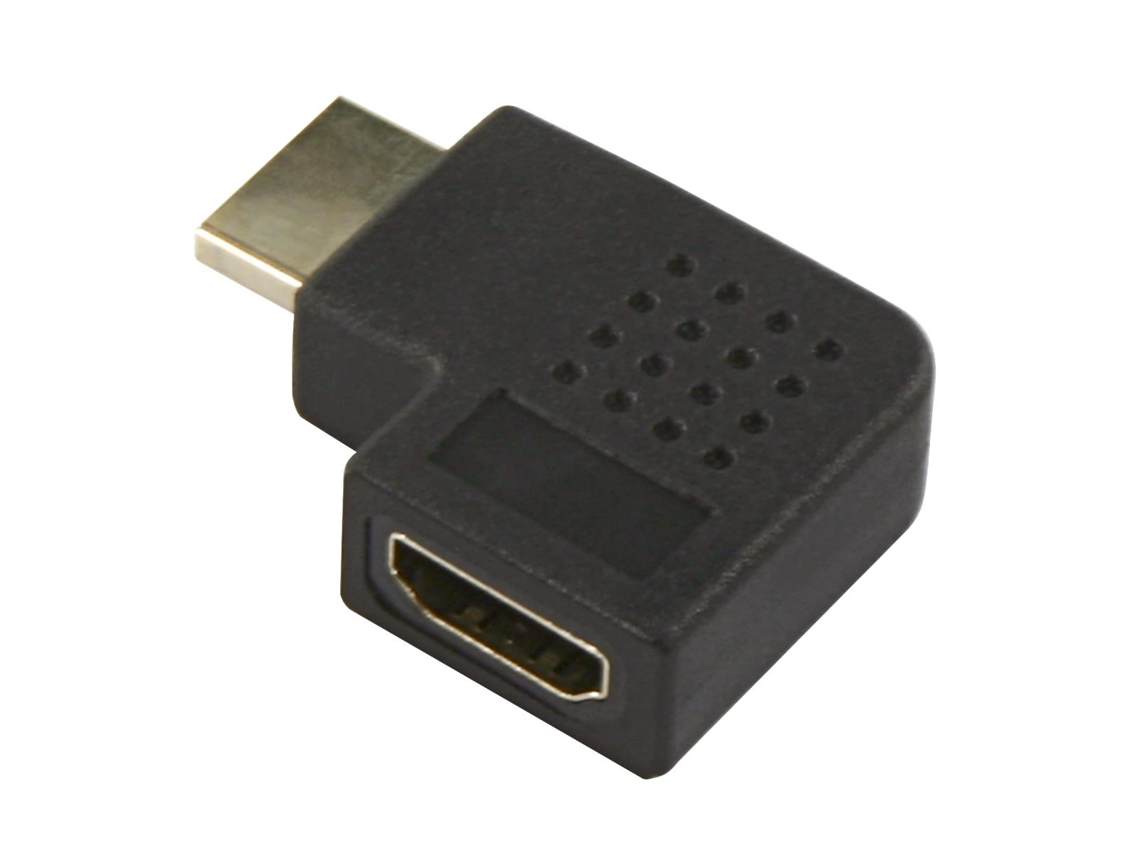 HDMI-Adapter, HDMI Stecker -> HDMI Buchse, rechtwinklig