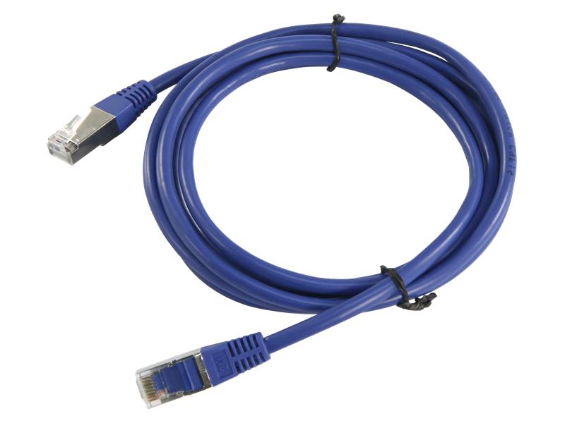 Netzwerk-Kabel CAT-6 Patchkabel 2m, für 1 GBit Netzwerke, blau
