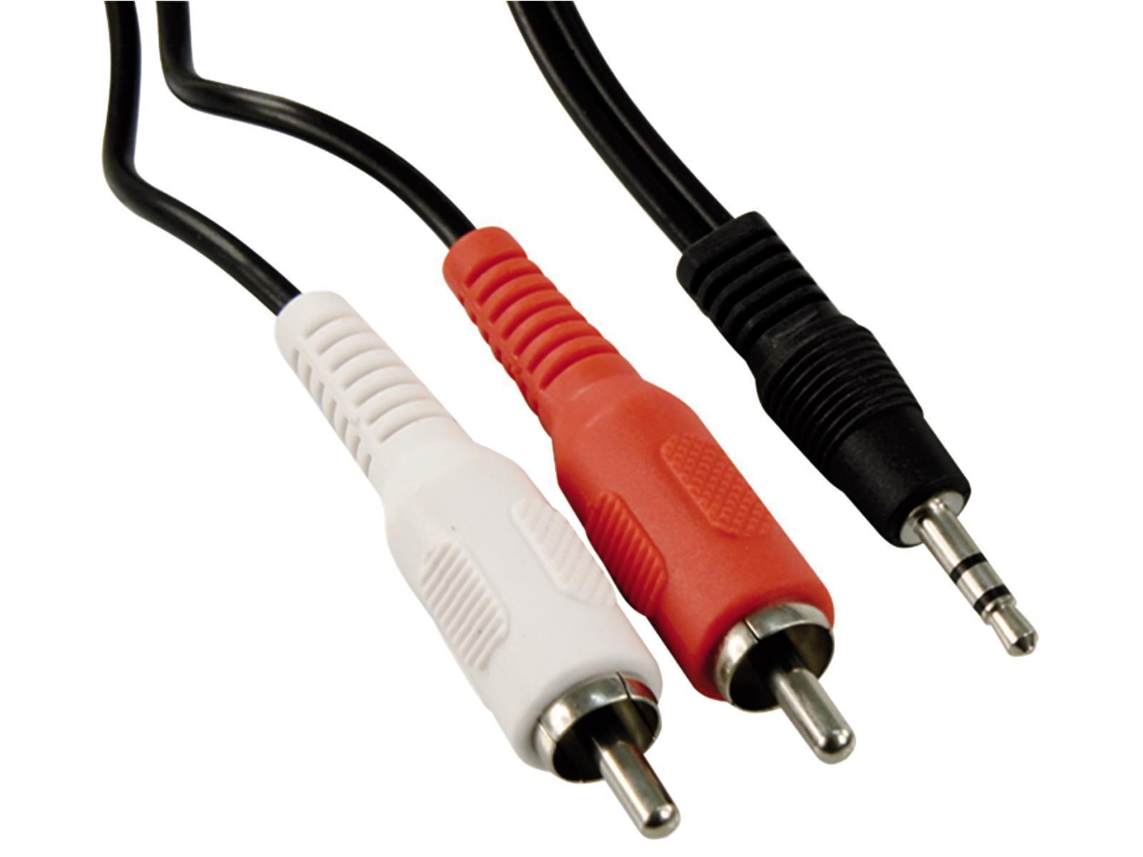 Audio-Adapterkabel HOLLYWOOD, AUX 3,5mm Klinke zu Cinch-Stecker, 5m