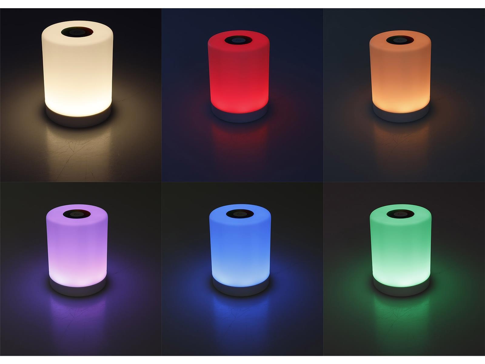 LED Akku-Tischleuchte mit Touch-FunktionHöhe 113mm, Warmweiß + RGB
