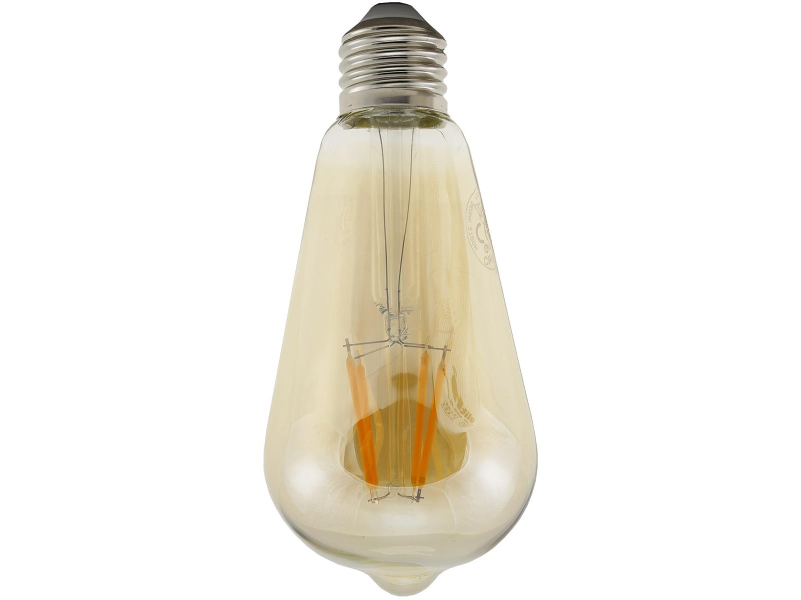 LED Glühlampe E27 "Vintage ST64" 2700k, 380lm, 230V/4W, warmweiß/amber