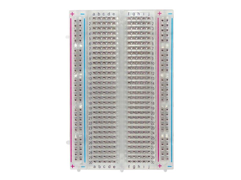 Experimentier-Board, 100/300 Kontakte, erweiterbar, 82x54x9mm, weiß