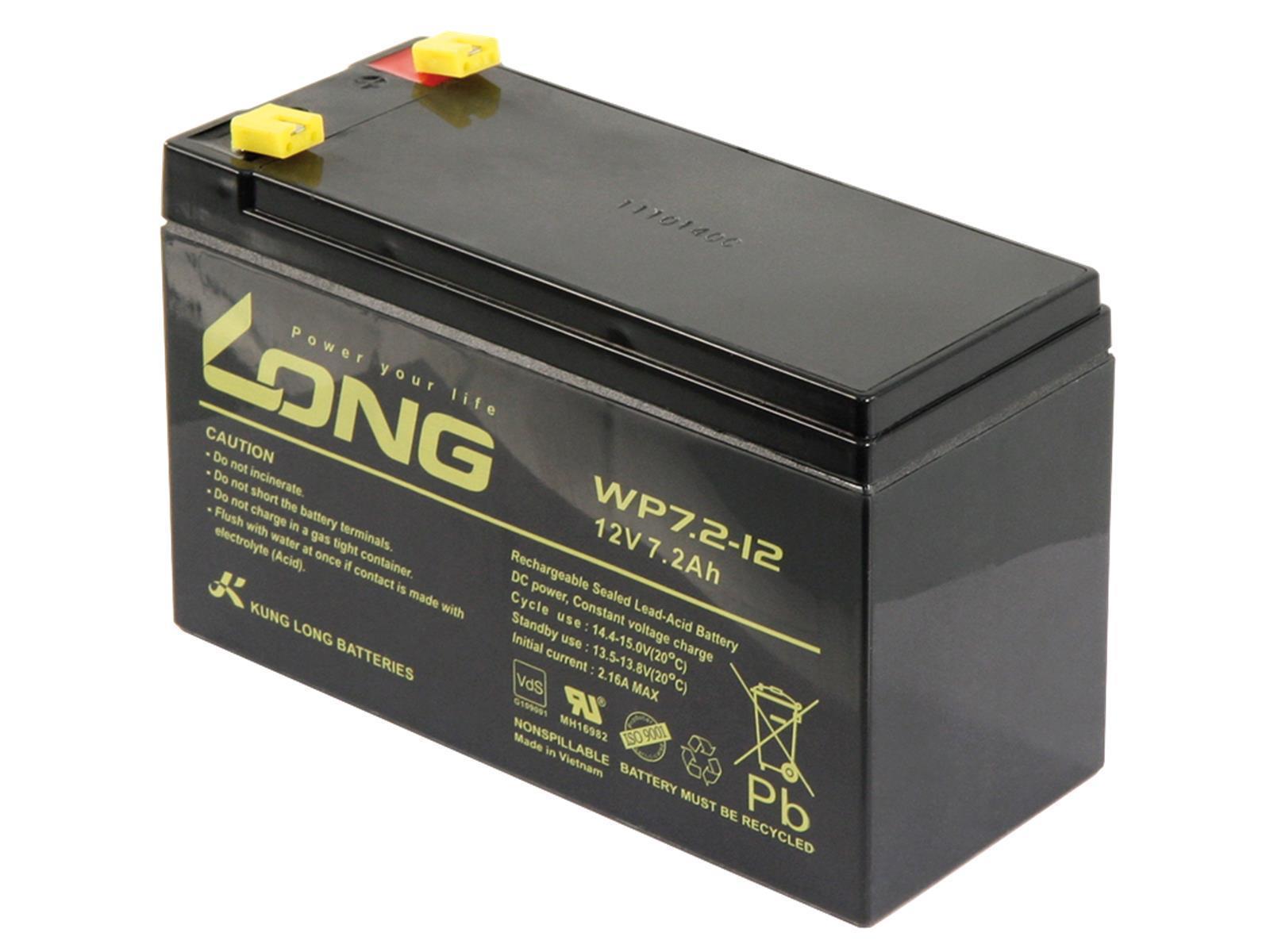 Bleiakku KUNG LONG ''WP7,2-12'' 12V/7,2Ah, VdS, 151x65x102mm, 2,67kg