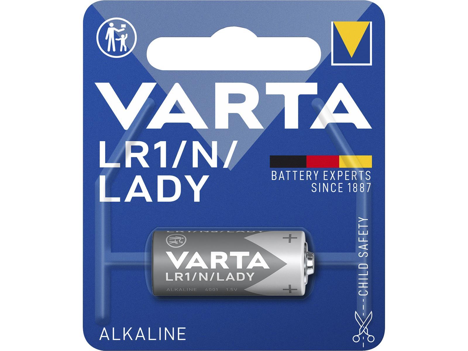 Lady-Batterie VARTA ''HIGH ENERGY'' 1,5 V, Typ LR1, 1er-Blister