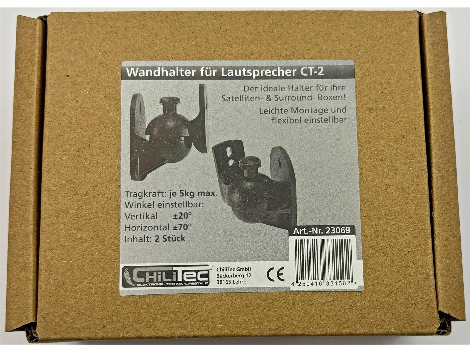 Wandhalter für Lautsprecher "CT-2 Black"dreh-/neigbar,max.3,5kg, schwarz, Paar