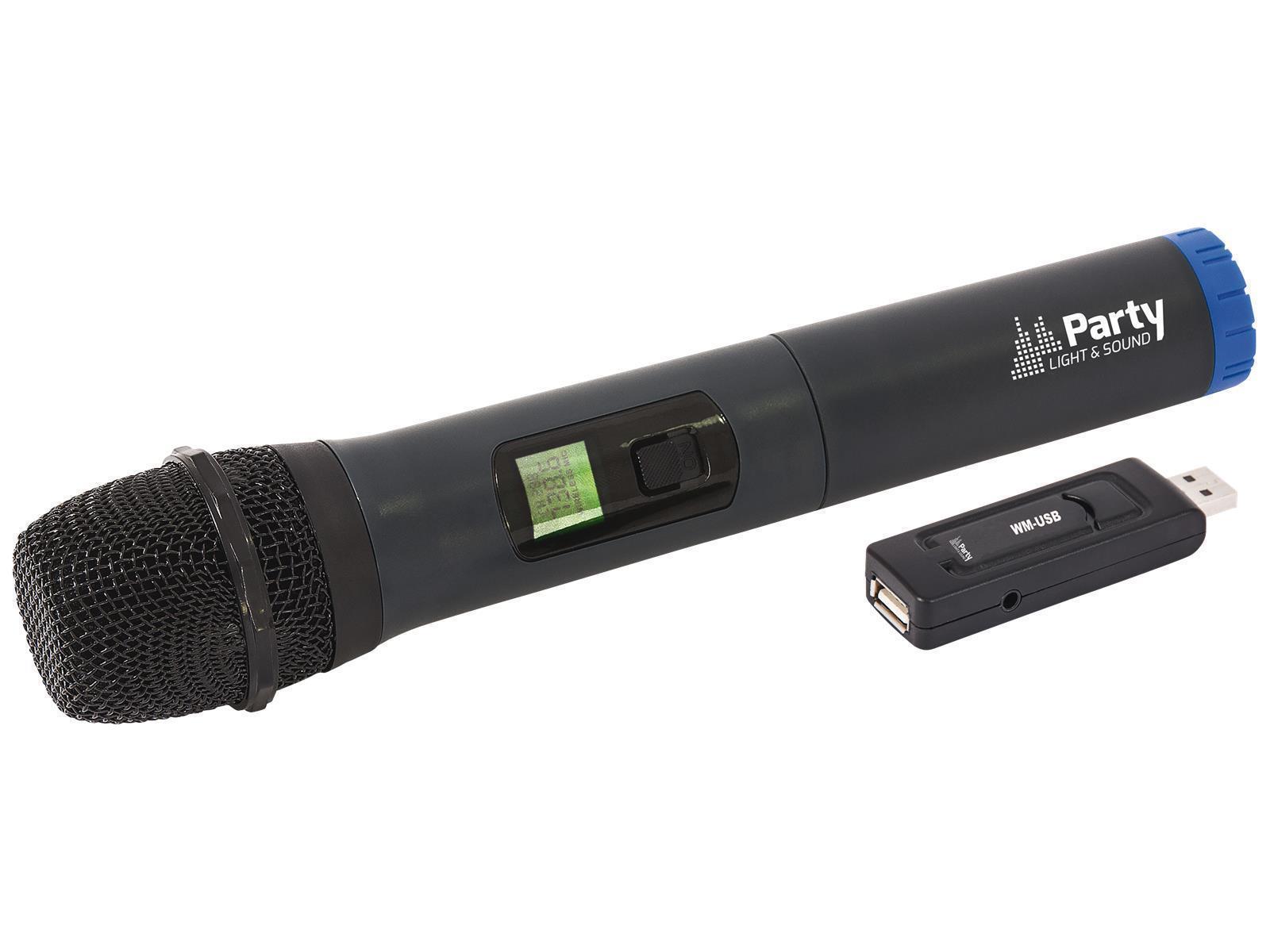 UHF-Funkmikrofon PARTY ''WM-USB'' USB-Empfänger mit Klinkekabel