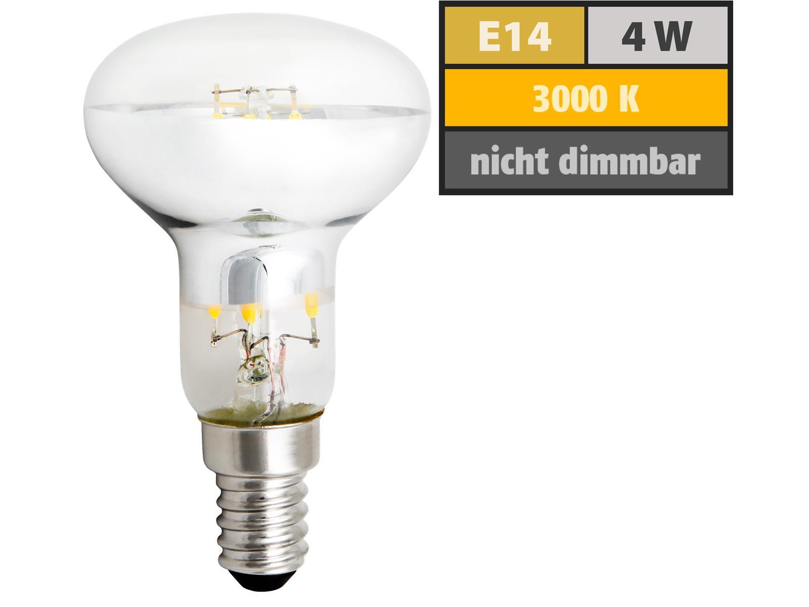 LED-Reflektorstrahler McShine, E14, R50, 4W, 400lm, 360°, 3000K, warmweiß