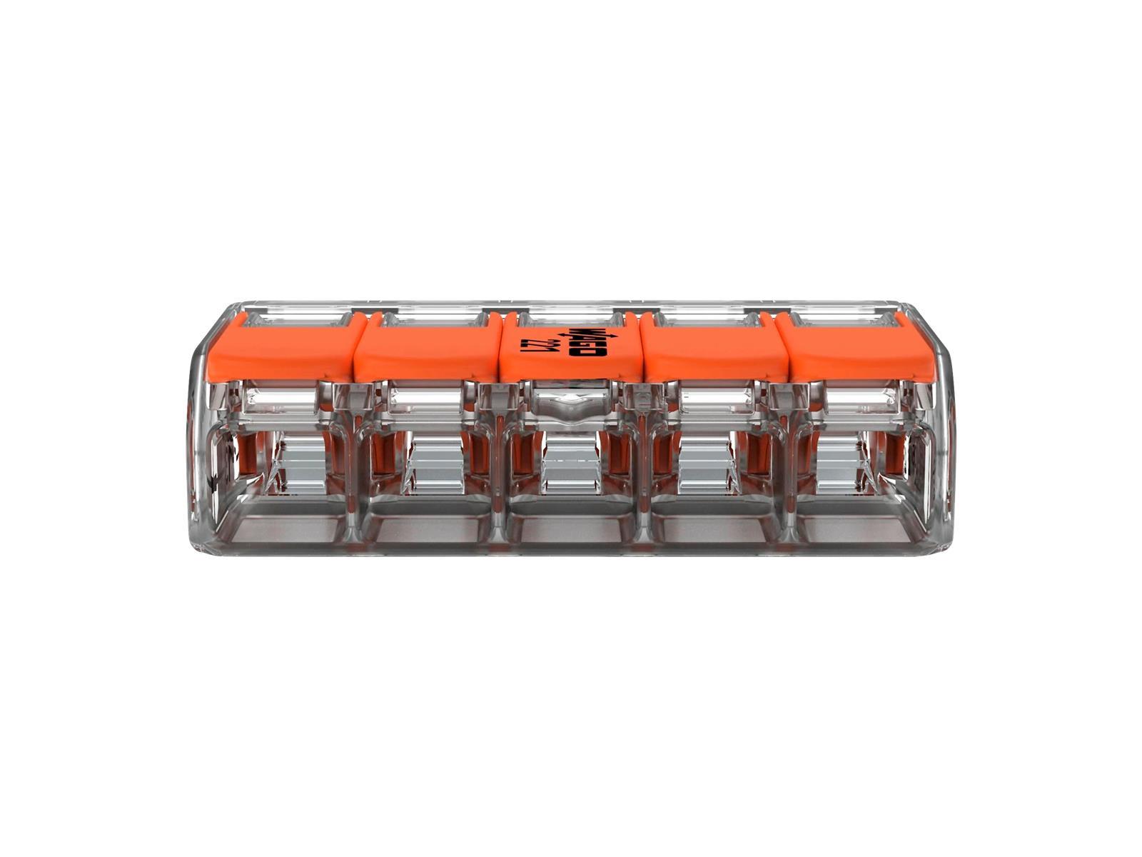 Compact-Verbindungsklemme WAGO, für alle Leiterarten, 5 Klemmstellen, 6mm²