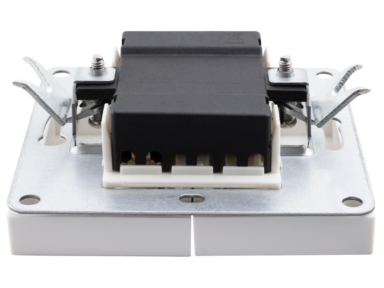 Serien-Schalter McPower ''Shallow'' 2-fach, 250V~/10A, UP, Klemmanschluss, weiß