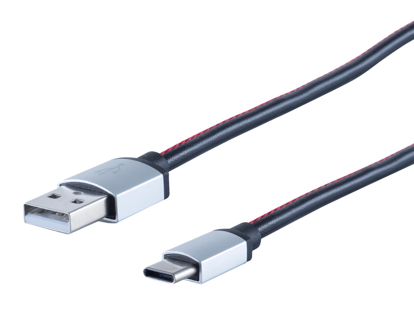 USB-Ladekabel A Stecker auf USB Typ C schwarz 0,9m