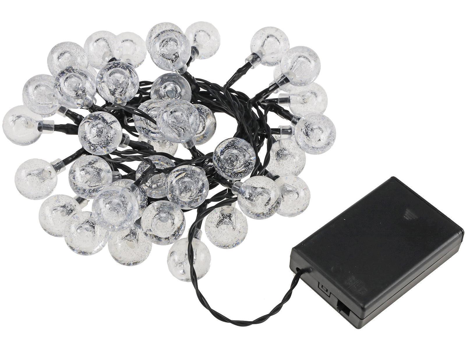 LED Batterie-Lichterkette "BubbleBall"40 Kugeln 23mm Ø, 3m lang, warmweiß