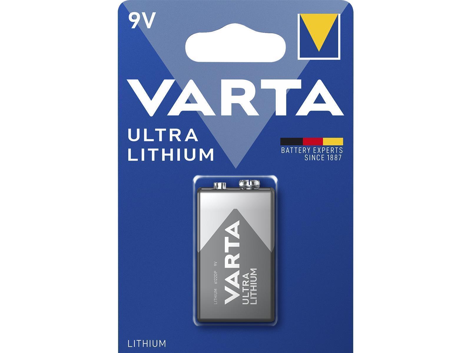 9V-Block Batterie VARTA ''Ultra Lithium'' 6FR61