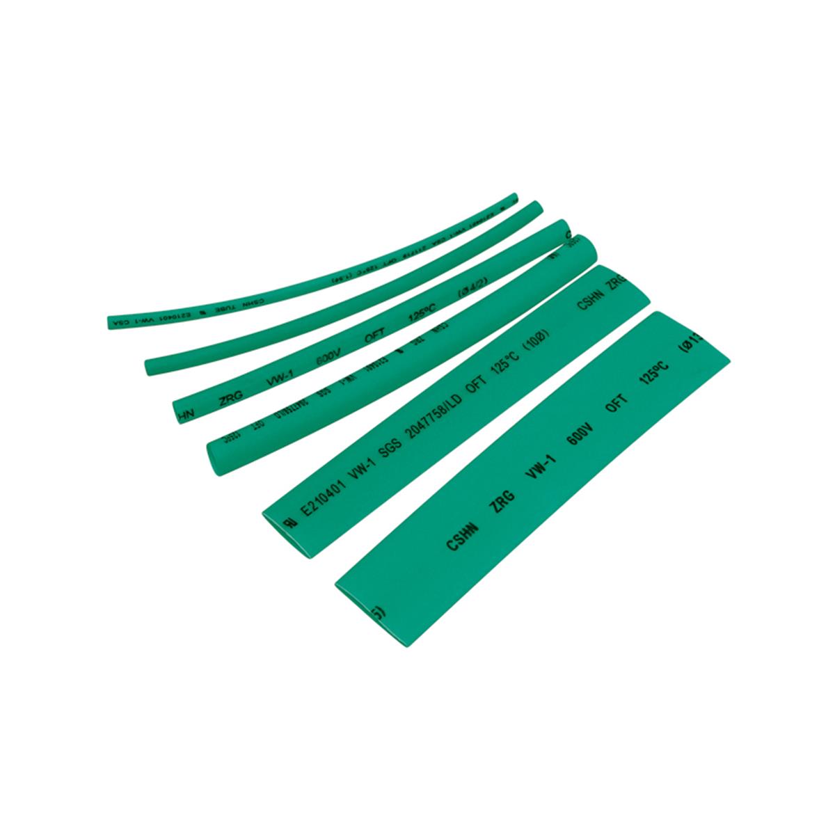 Schrumpfschlauch-Sortiment 100-teilig grün in Sortimentstüte BLANKO