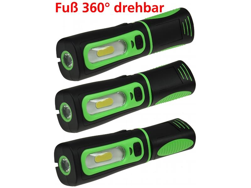 LED Stableuchte mit Akku "FlexiLED 300+"Ladeschale, Magnethalter, 3W, 250lm,IP44
