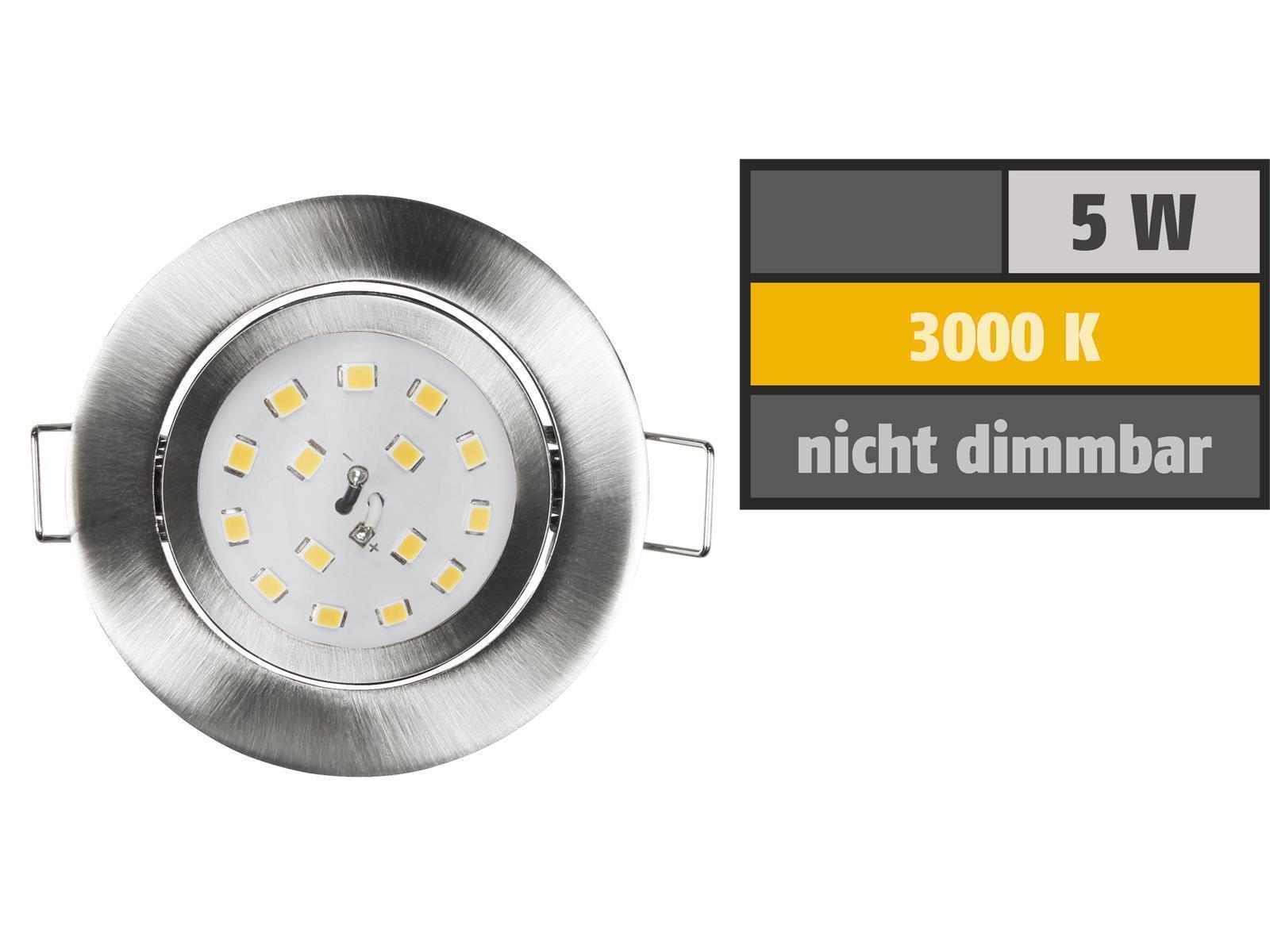 LED Einbauleuchte McShine ''Slim'' 82x27mm, 5W, 400lm, 3000K, Edelstahl gebürstet