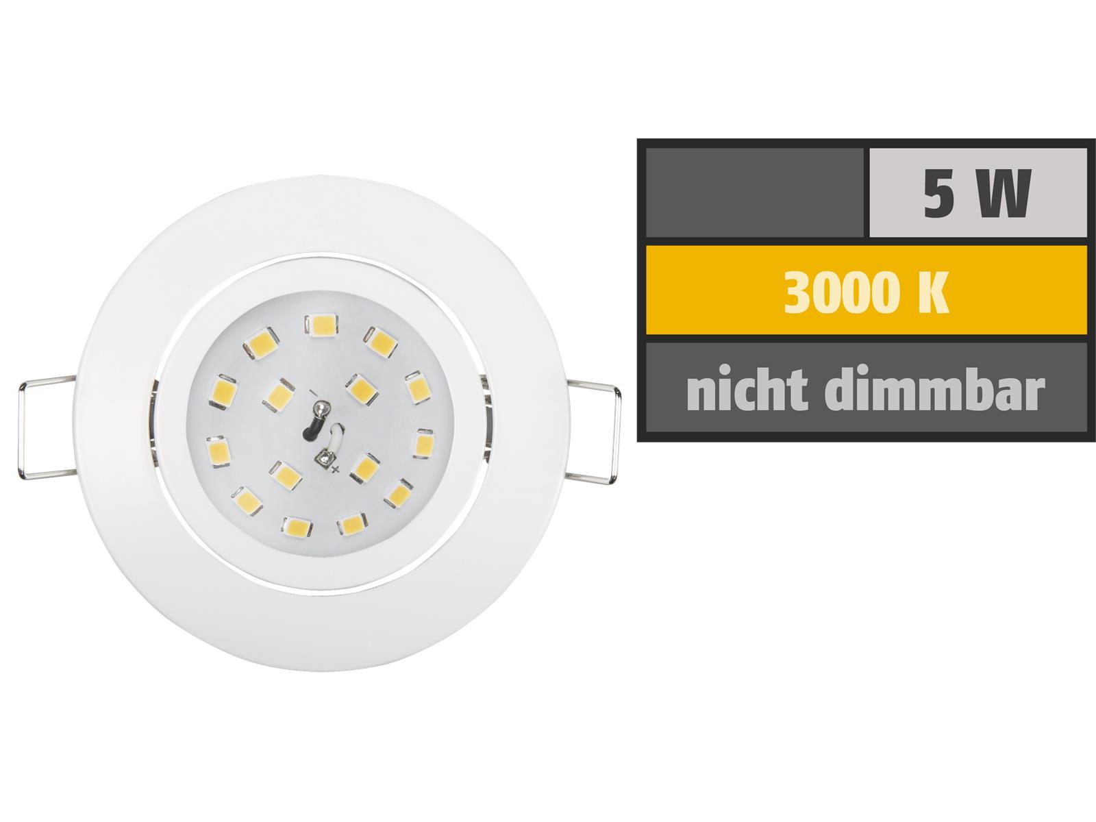LED Einbauleuchte McShine ''Slim'' 82x28mm, 5W, 400lm, 3000K, weiß