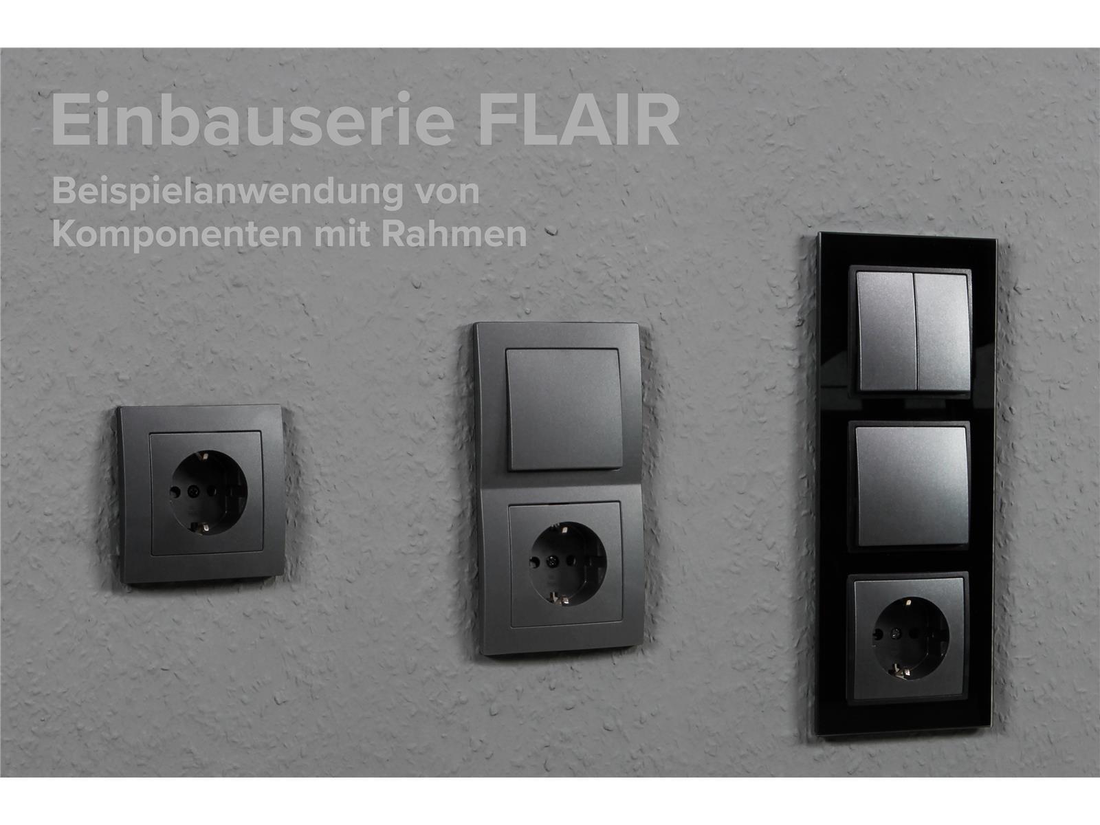 Schalter und Steckdosen Set McPower Flair ''Tür 2-fach-Style'' Glasrahmen