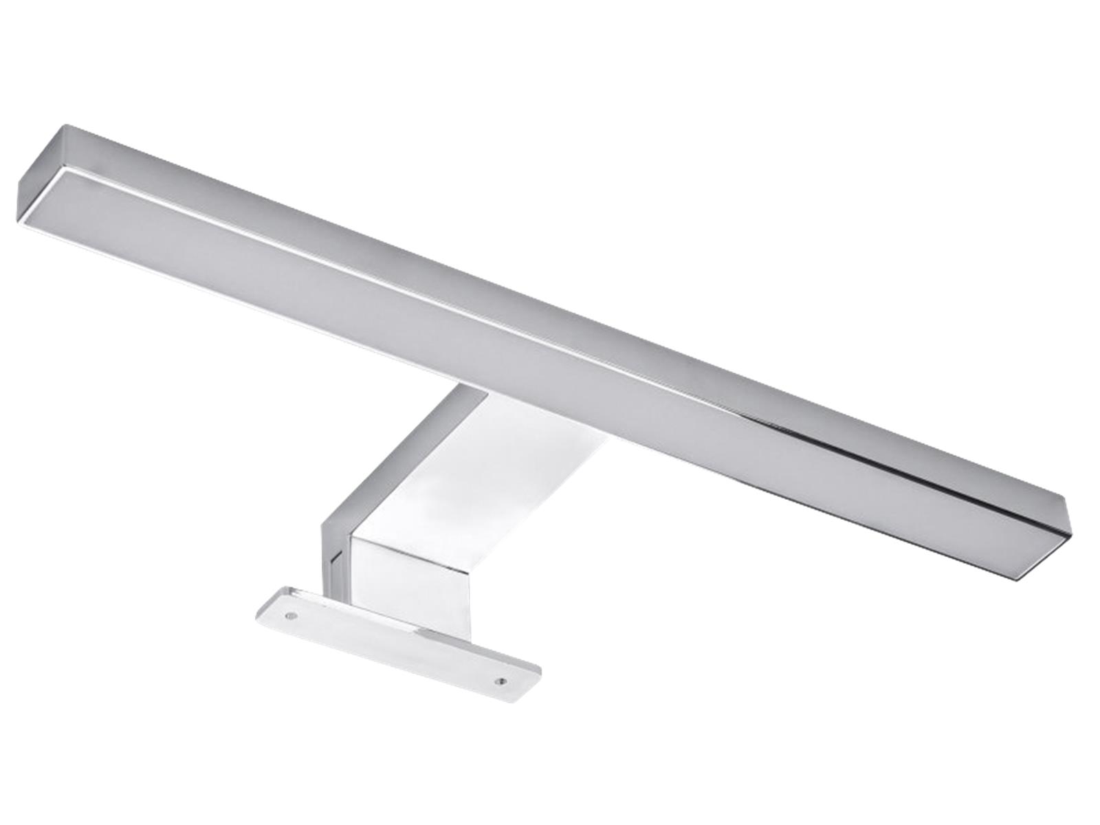 LED Spiegelleuchte, 4,4W, 250lm, warmweiß, 30cm, 3 Montagemöglichkeiten, chrome