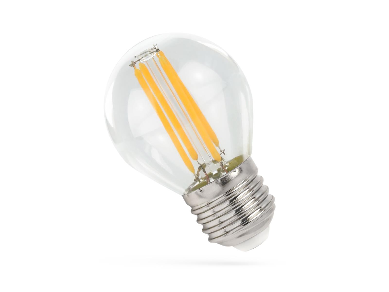 LED Filament Tropfenlampe, E27, 230V, 4W, 1800K - ultra warmweiß, klar