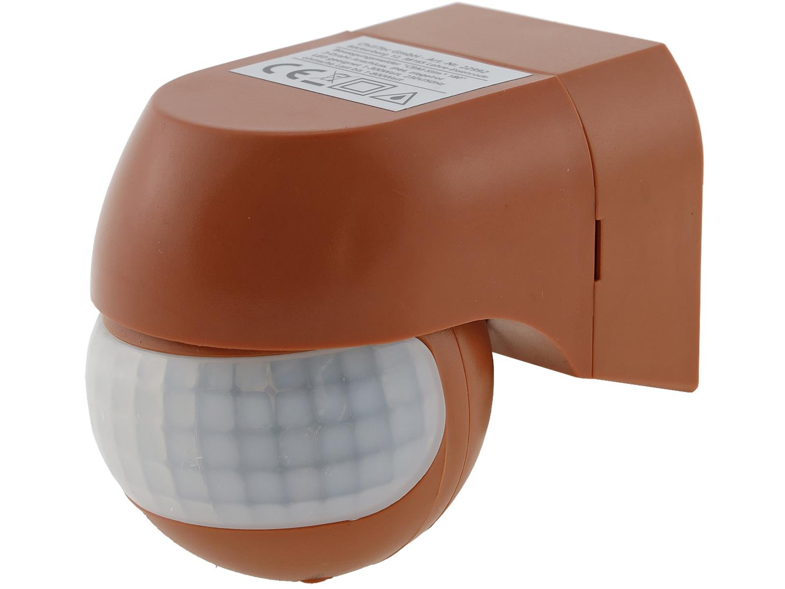 Aufputz Bewegungsmelder "CBM-Slim" 180°LED geeignet, IP44, 1-800W, ziegelrot