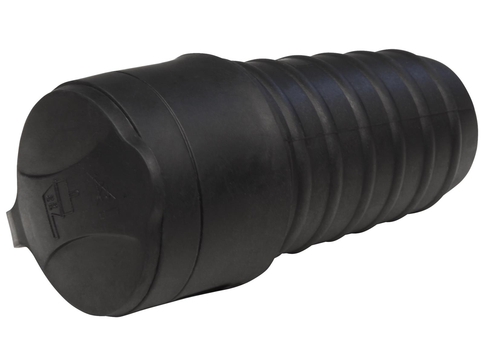 Gummi-Schutzkontakt-Kupplung McPower, schwarz, spritzwassergeschützt, mit Deckel