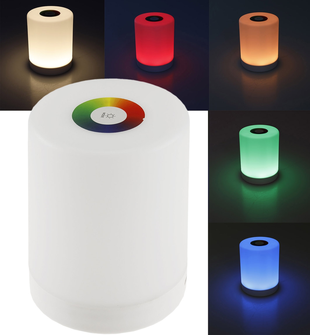 LED Akku-Tischleuchte mit Touch-FunktionHöhe 113mm, Warmweiß + RGB