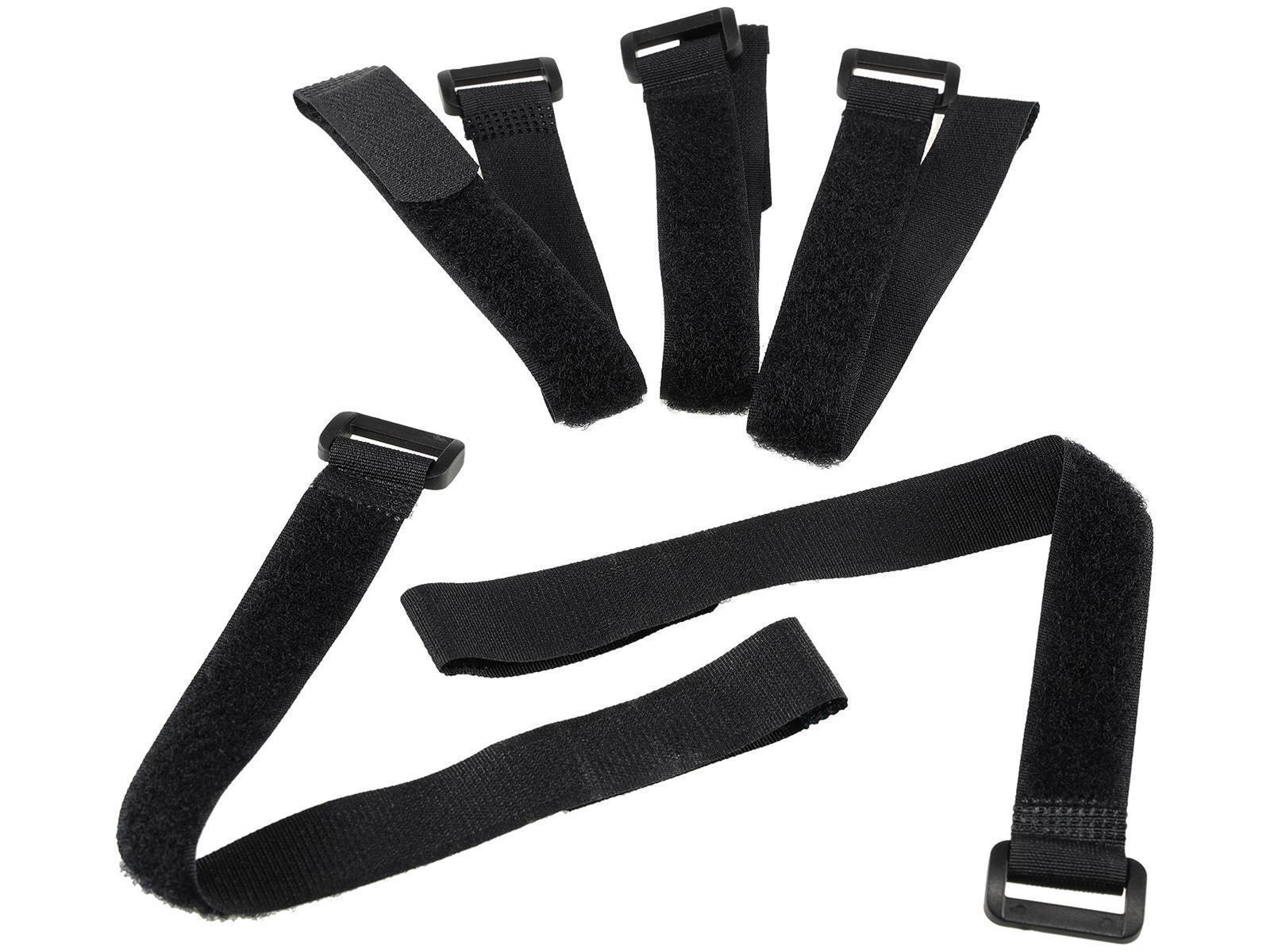 Klettband mit Öse, 5er Pack30x2cm, schwarz