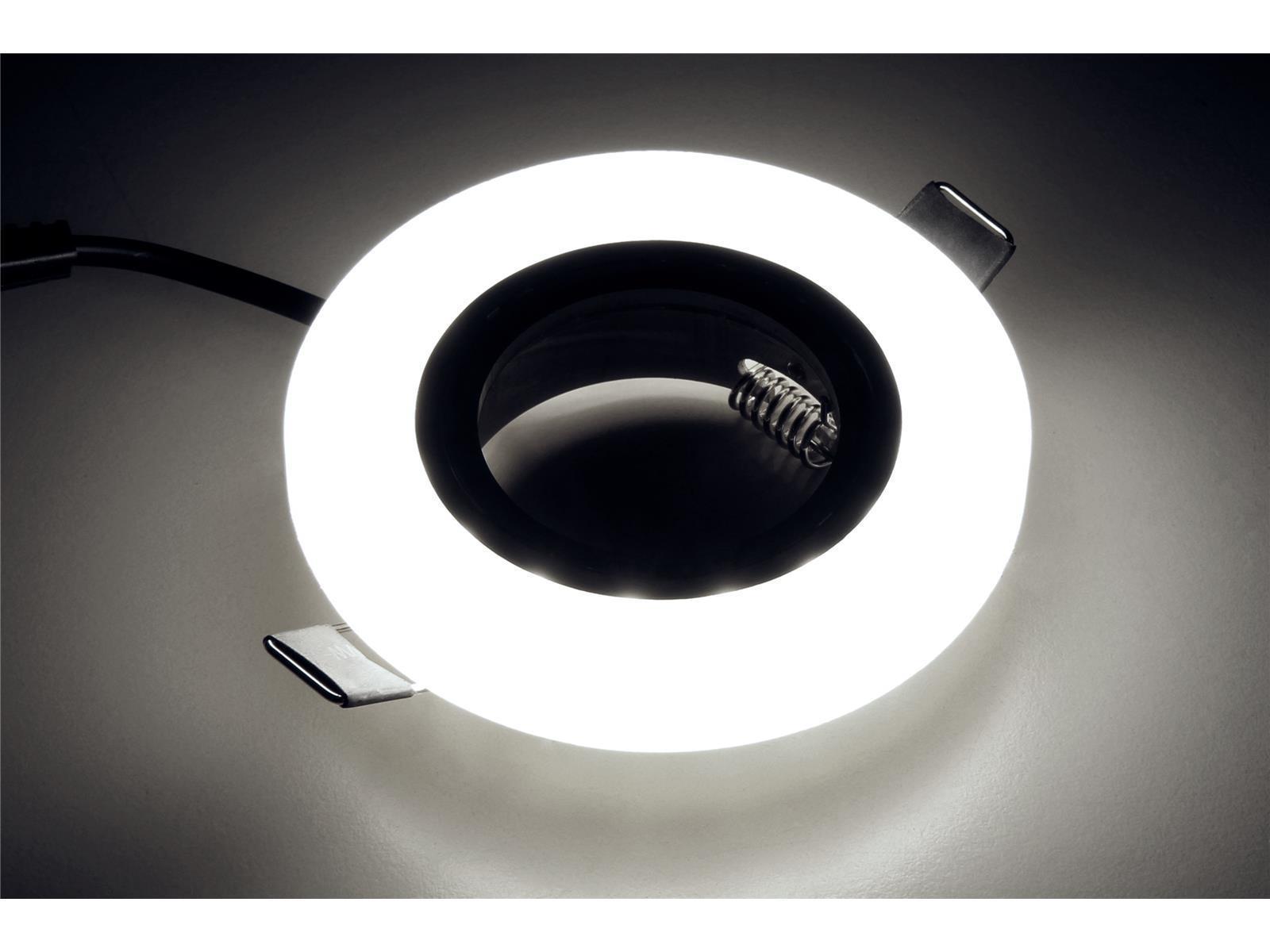 Einbaurahmen McShine ''LED-39'' rund, Ø90mm, Glas, mit LED-Beleuchtung