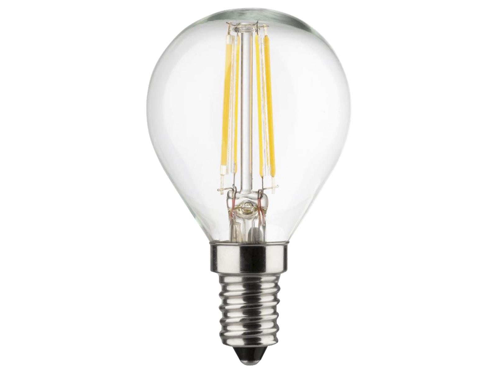 LED Filament Tropfenlampe, E14, 4W, 470lm, 2700K, warmweiß, 3er Set