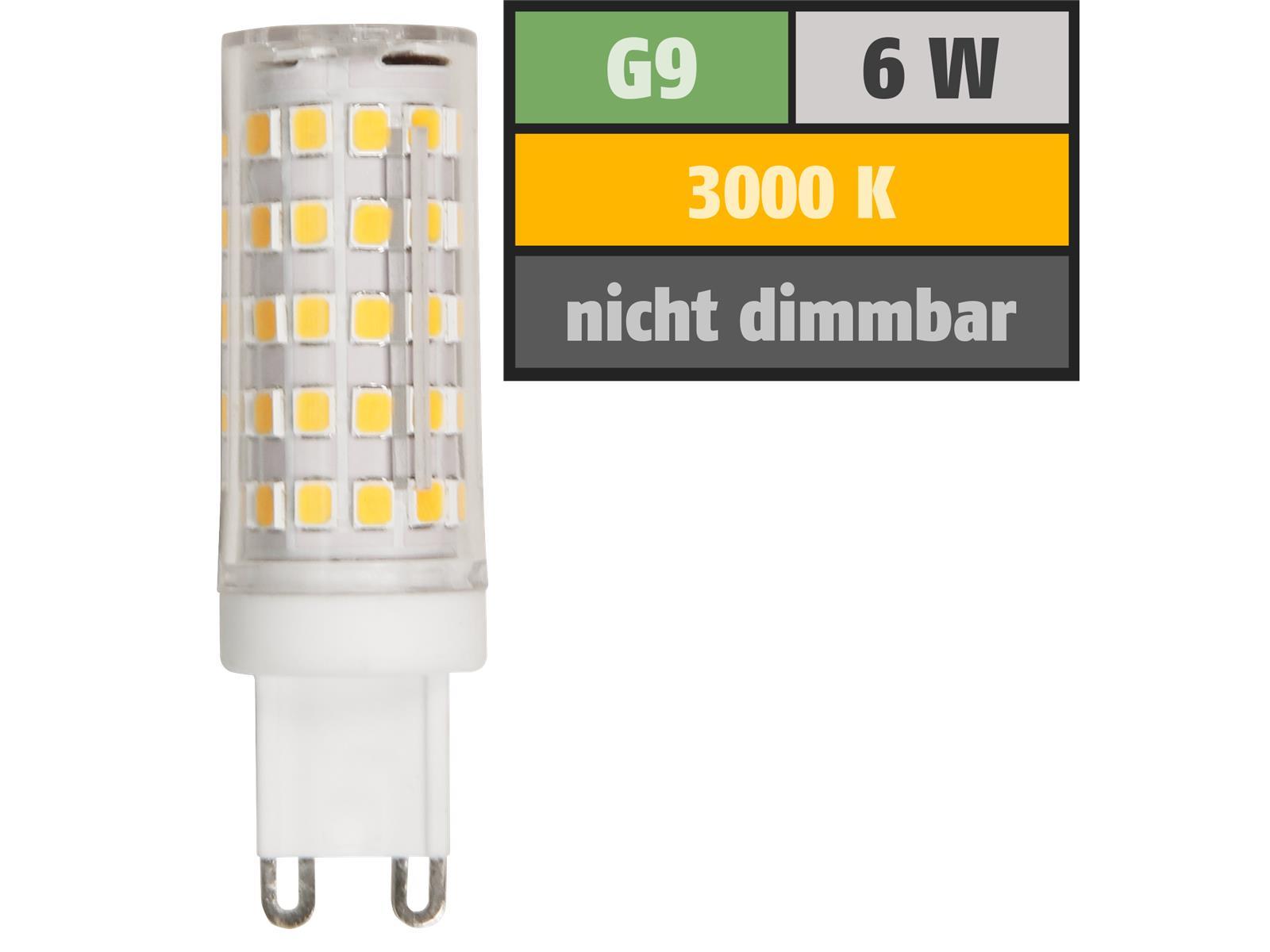 LED-Stiftsockellampe McShine, G9, 6W, 720lm, 3000K, warmweiß