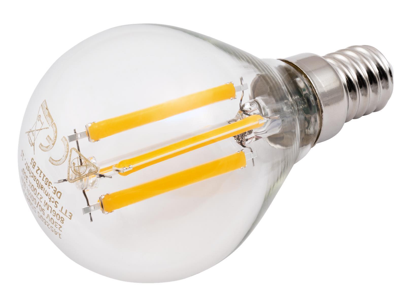LED Filament Tropfenlampe McShine ''Filed'', E14, 6W, 820 lm, warmweiß, klar