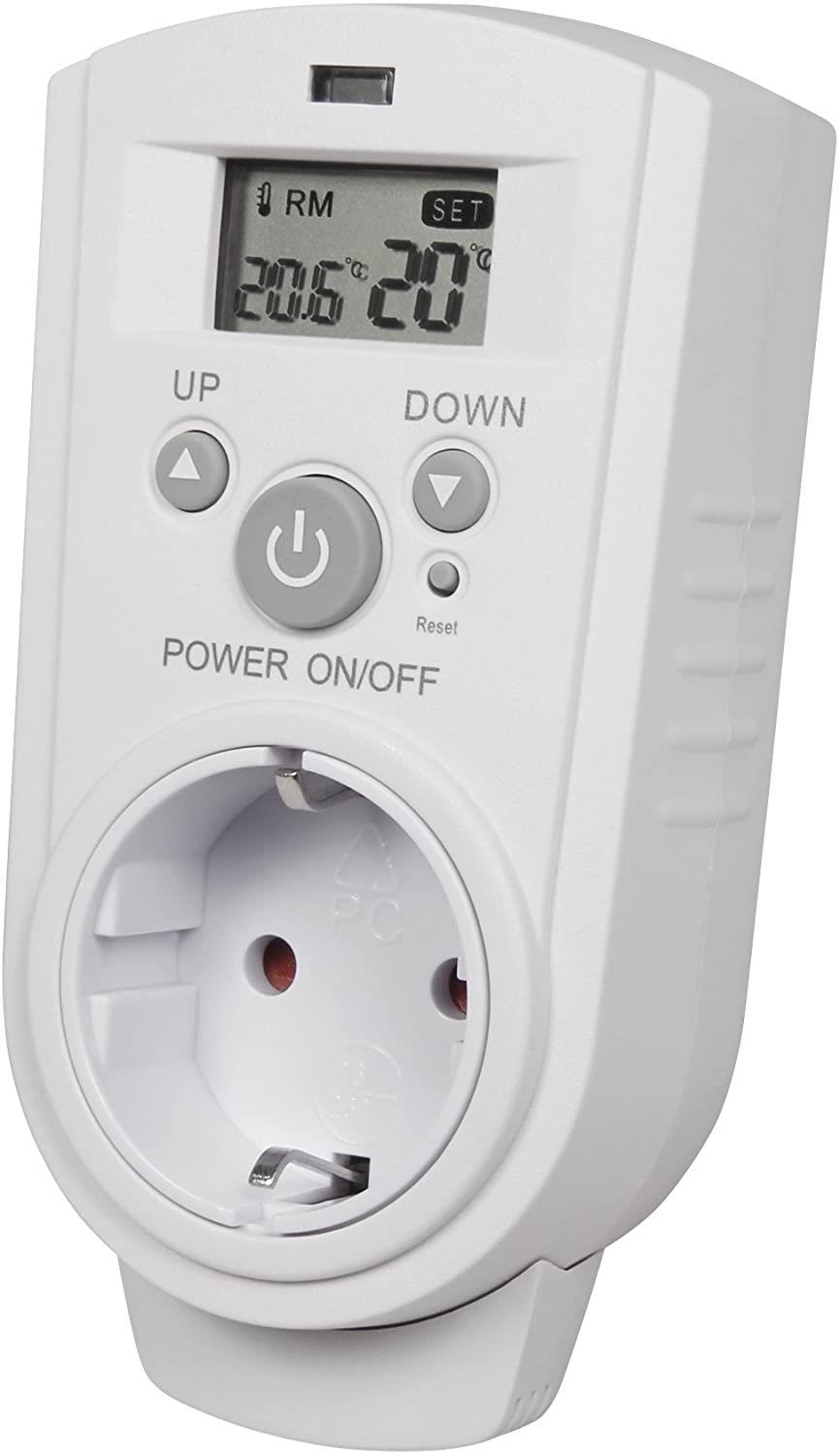 Steckdosen-Thermostat McPower "TCU-530", 5-30 °C, max. 3.680W, 230V/16A, mit Display