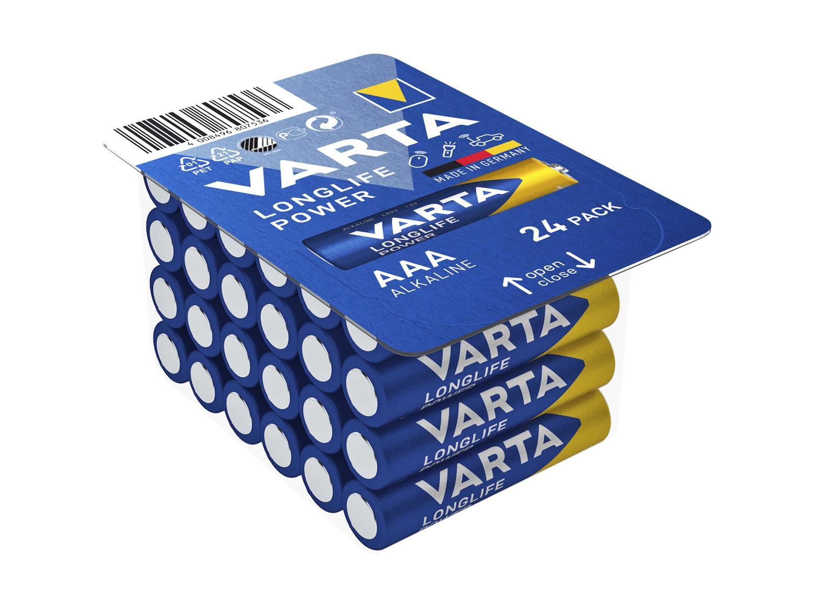 Micro-Batterie VARTA ''HIGH ENERGY'' 1,5V, Typ AAA/LR03, 24er-Haushaltspack