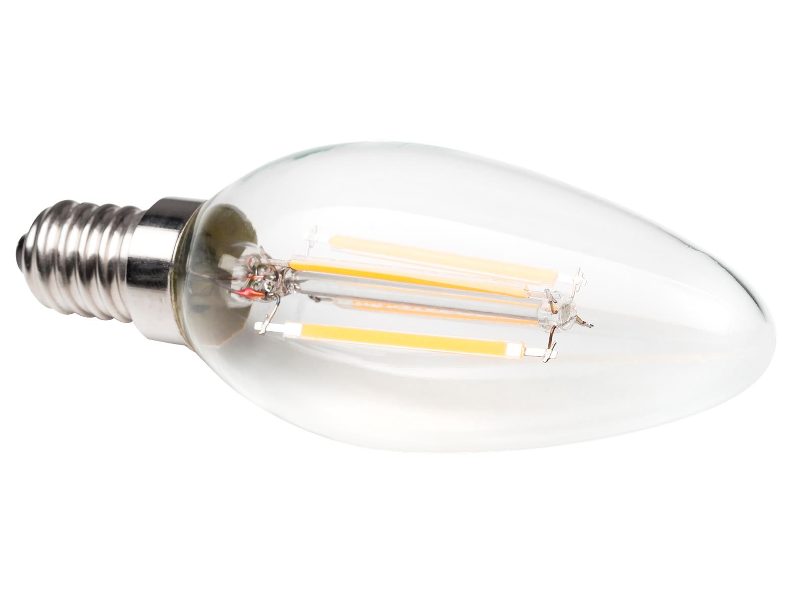 LED-Filament Kerzenlampe, E14, 4,5W, 470lm, 2700K, warmweiß