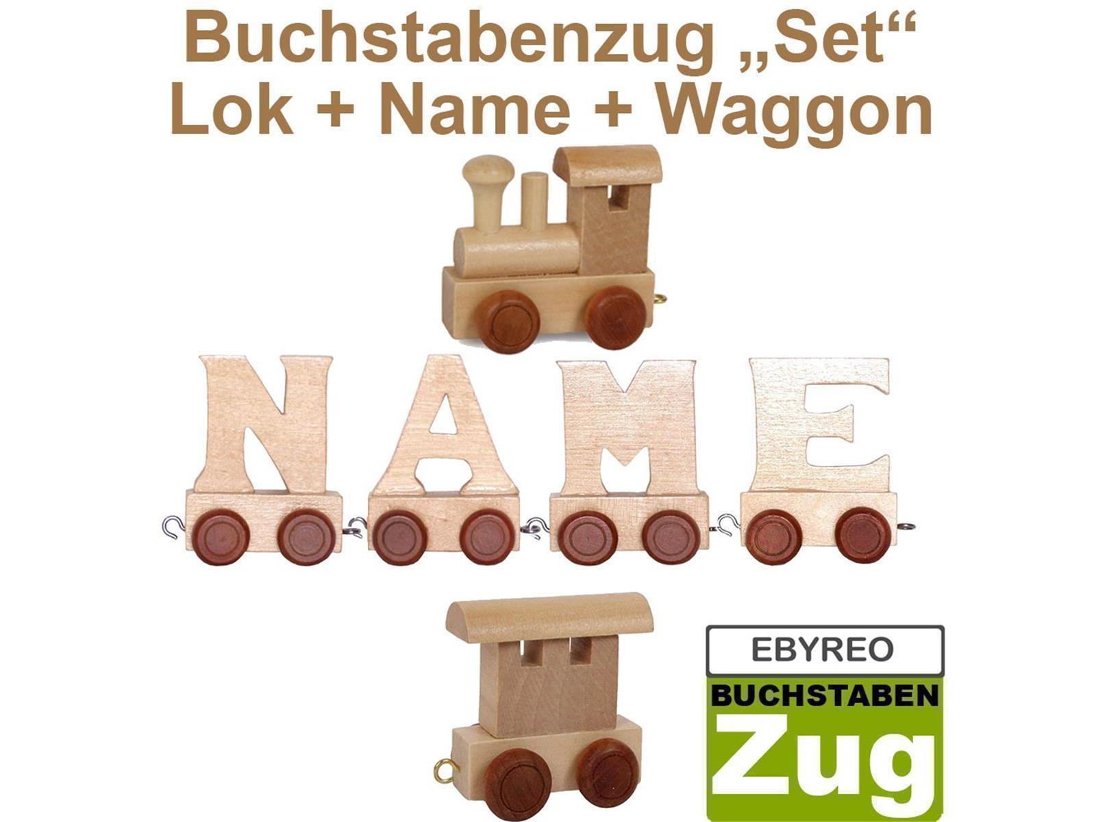 EbyReo® Buchstabenzug  Lok + Emil + Endwaggon