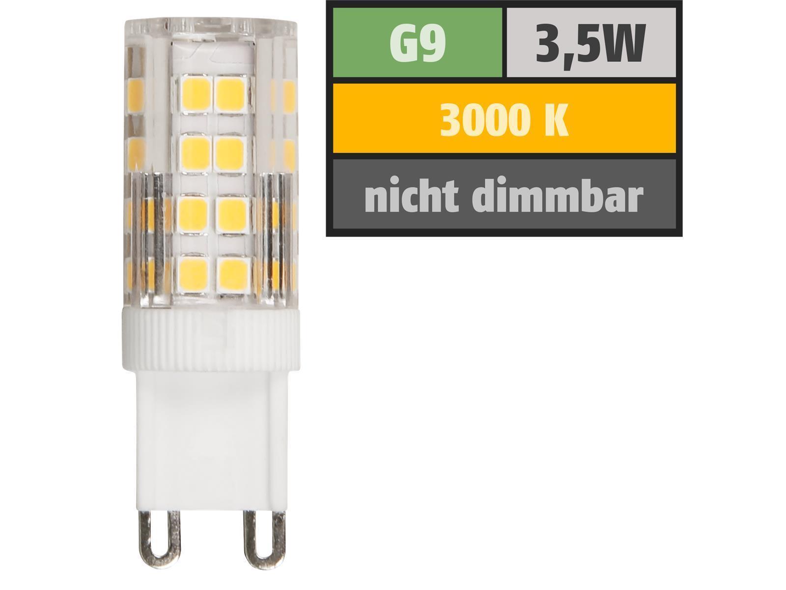 LED-Stiftsockellampe McShine, G9, 3.5W, 390lm, 3000K, warmweiß